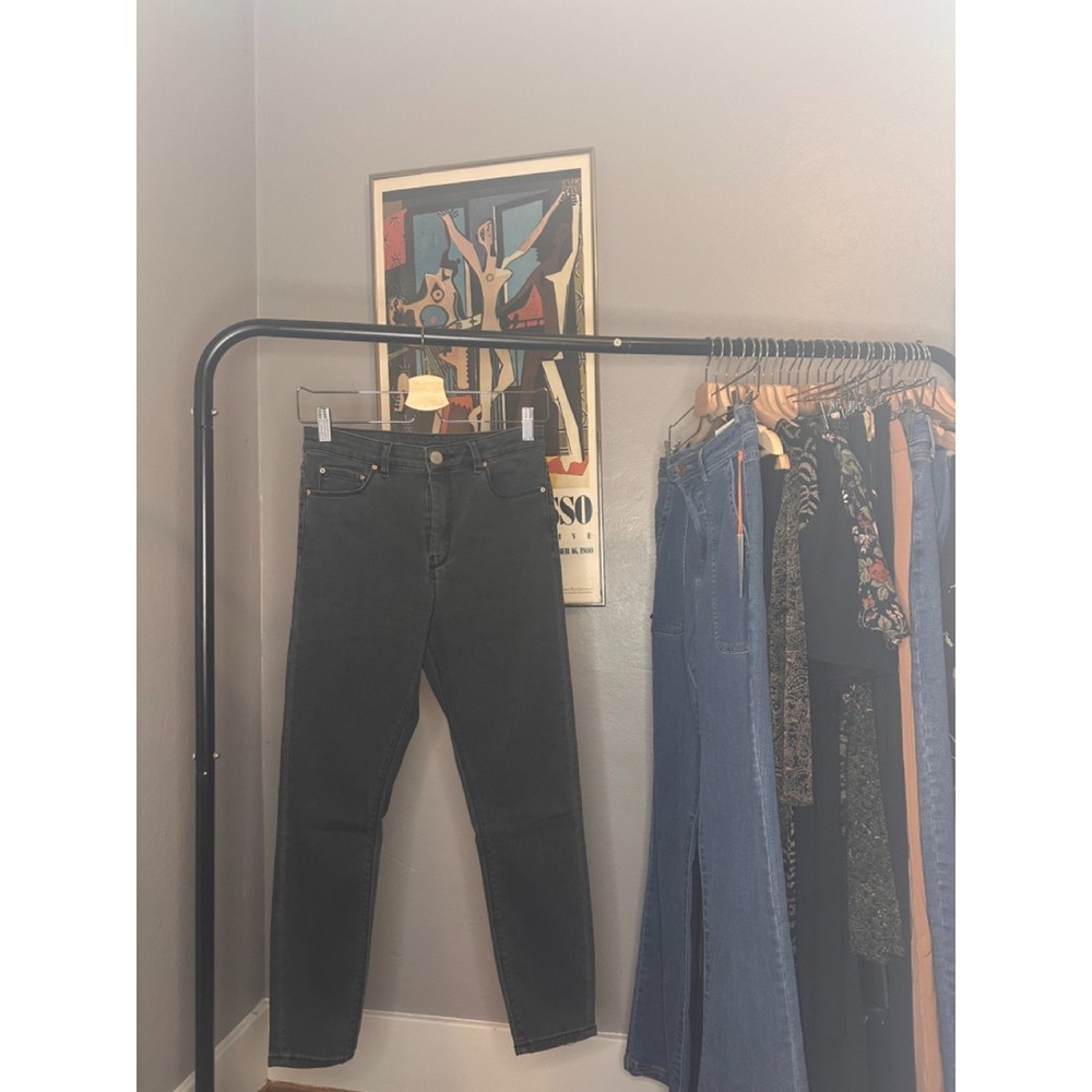 Asos Black Acid Wash Super Skinny Ankle Jeans